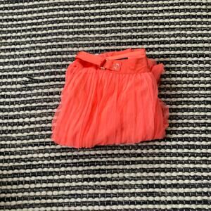 🌿Armani Exchange Womens Neon Pink Coral Lined Gilet Tulle Sheer Skirt 4